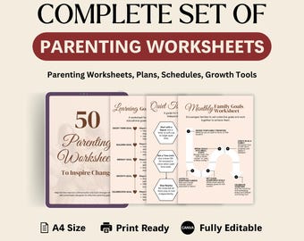Parent Coaching Worksheets, Family Plans, Behavior Activities, Learning Strategies, Editable Canva Template, A4 Size, Printable