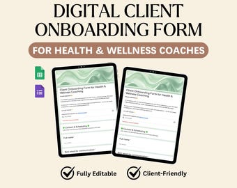 Modello Google per l'inserimento dei clienti per la salute, il benessere e il life coaching - Strumento di assunzione digitale modificabile