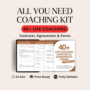 Moduli per il life coaching, anamnesi del cliente, accordi / Modello Canva completamente modificabile