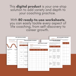 80 Complete Worksheets for Life Coaches, Life Coach Workbook Canva ...