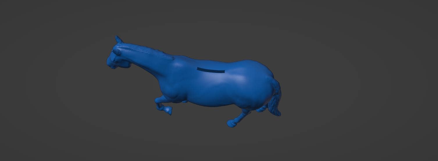 3D Printable Horse Coin Bank with Hidden Flush Plug – Decorative Animal Piggy Bank STL File – Unique and Functional Home Decor