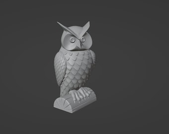 owl bust stl digital file suitable for 3D printing