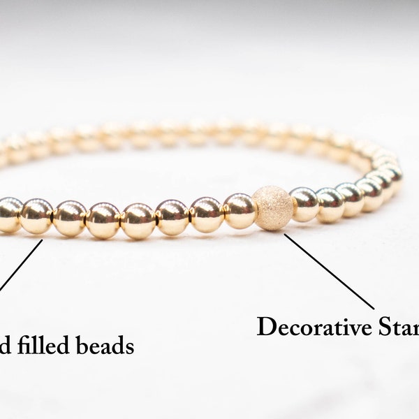 *4mm 14K Gold Filled Accent Bead Bracelet*