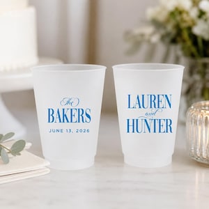 Custom Frosted Wedding Cups, Cheers Mr and Mrs, Personalized Party Favors, Reusable Drinkware image 8