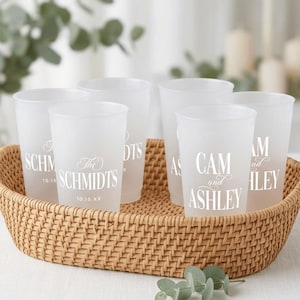 Custom Frosted Wedding Cups, Cheers Mr and Mrs, Personalized Party Favors, Reusable Drinkware image 5