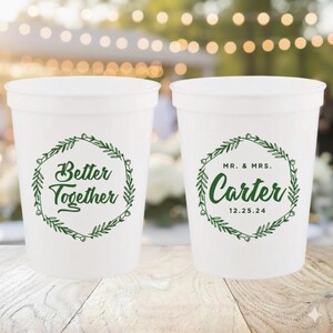 Wedding Party Cups, Custom Plastic Stadium Cups, Personalized Wedding Keepsakes, Personalized Wedding Cups, Custom Wedding Stadium Cup Favor