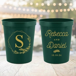 Custom Wedding Stadium Cups, Personalized Plastic Wedding Party Cups, Wedding Stadium Cups Keepsakes, Personalized Wedding Cups Souvenirs