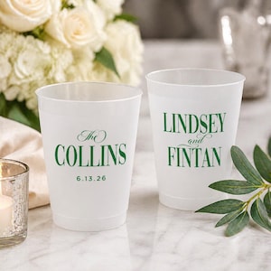 Custom Frosted Wedding Cups, Cheers Mr and Mrs, Personalized Party Favors, Reusable Drinkware image 14