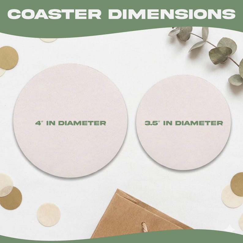 Custom Wedding Coasters Personalized 40 Pt Pulpboard Coasters Wedding Favors Reception Drink Coasters image 6
