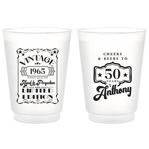Custom Frosted Party Cups: Personalized Wedding & Birthday Favors