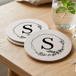 Personalized Wedding Coasters Custom 40 Pt Pulpboard Drink Coasters Wedding Guest Favors Reception Decor image 1