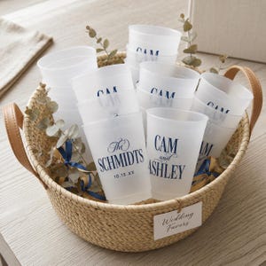 Custom Frosted Wedding Cups, Cheers Mr and Mrs, Personalized Party Favors, Reusable Drinkware image 4