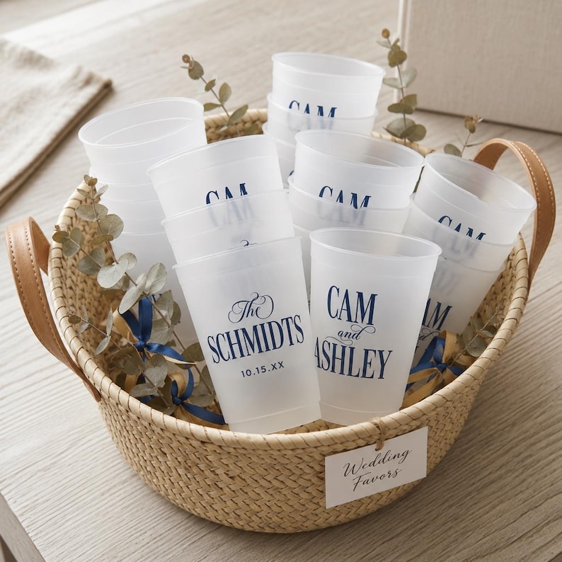Custom Frosted Wedding Cups, Cheers Mr and Mrs, Personalized Party Favors, Reusable Drinkware image 4