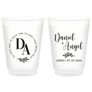 Personalized Wedding Cups, Custom Frosted Cups, Reusable Souvenir, Party Favors, Event Cups, Plastic Drinkware Bulk, Personalized favor Cups