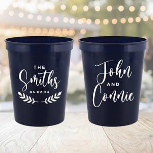 Personalized Wedding Cups, Custom Plastic Stadium Cup, Party Favors, Customizable Drinkware for Weddings, Reusable Cups, Wedding Souvenirs