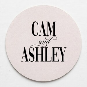 Custom Wedding Coasters Personalized 40 Pt Pulpboard Coasters Wedding Favors Reception Drink Coasters image 2