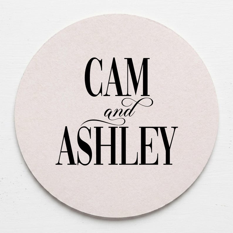 Custom Wedding Coasters Personalized 40 Pt Pulpboard Coasters Wedding Favors Reception Drink Coasters image 2