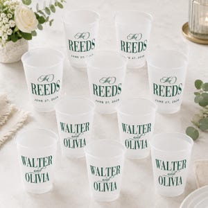 Custom Frosted Wedding Cups, Cheers Mr and Mrs, Personalized Party Favors, Reusable Drinkware image 16