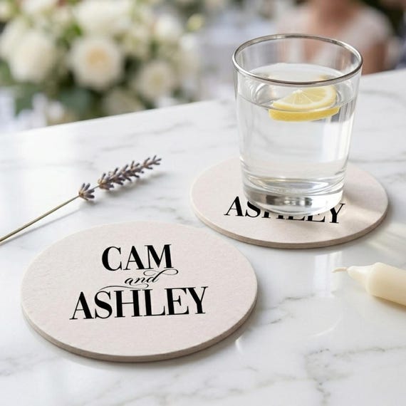 Custom Wedding Coasters Personalized 40 Pt Pulpboard Coasters Wedding Favors Reception Drink Coasters