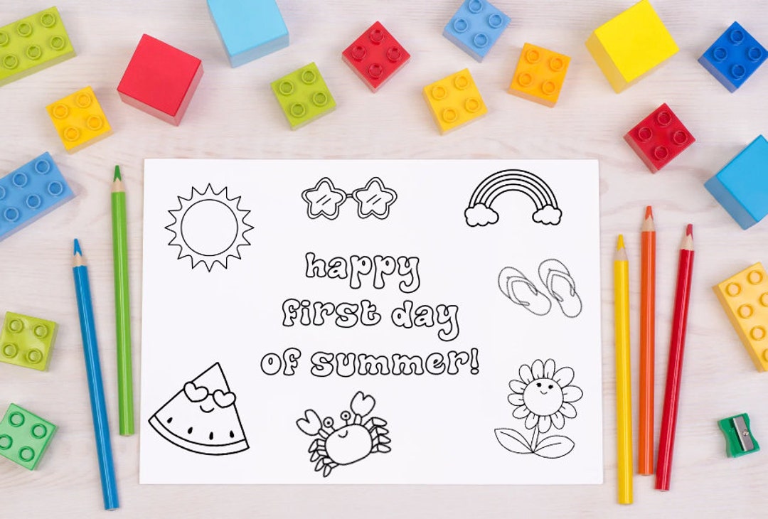 First Day of Summer Coloring Page Summer End of School - Etsy