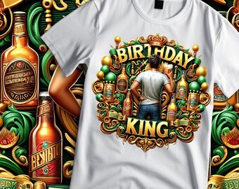 Birthday King Shirt Design: High-Resolution DTF PNG File (Instant Download