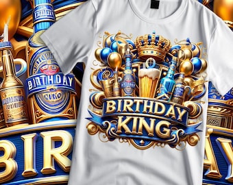 Geburtstagskönig-Shirt-Design: Hochauflösende DTF PNG-Datei (Instant Download
