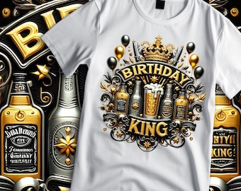 Geburtstagskönig-Shirt-Design: Hochauflösende DTF PNG-Datei (Instant Download)