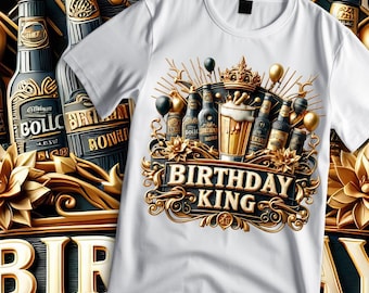 Geburtstag König Shirt Design: Hochauflösende DTF PNG Datei (Digital Download)