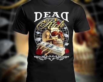 Dead Rich Skull T-Shirt Design | Streetwear DTF PNG (Digital Download)