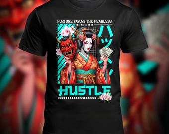 Streetwear Geisha T-Shirt Design | Dope Graphic PNG (Instant Download)
