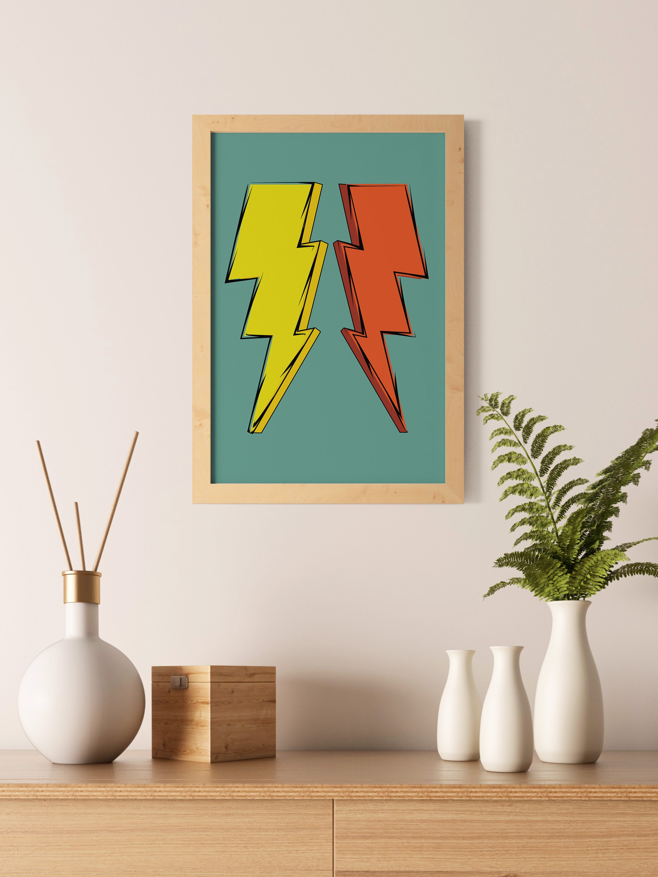 Retro Wall Art Modern and Colorful Print for Retro Home - Etsy