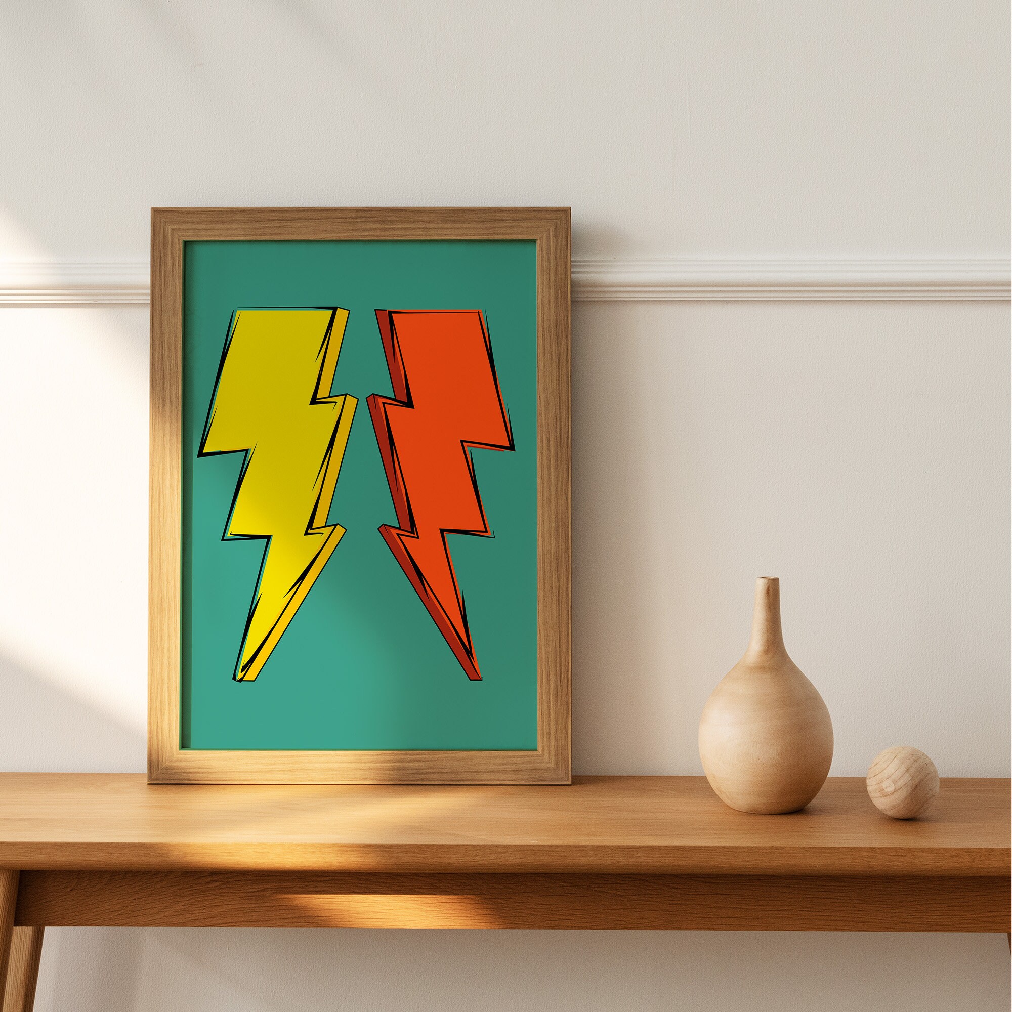 Retro Wall Art Modern and Colorful Print for Retro Home Etsy