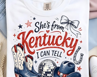 Kentucky Cowgirl PNG, Western Coquette Kentucky Shirt Design, Country Girl Sublimation Graphic, Trendy Southern PNG, Digital Download