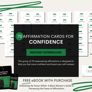 70 Tarjetas de Afirmación para la Confianza / Tarjetas de Afirmación Imprimibles, Tarjetas de Afirmación Digitales, Tarjetas de Manifestación / DESCARGA INSTANTE