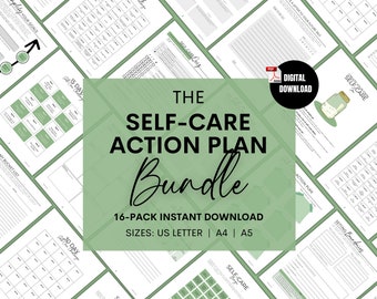 Self-Care Action Plan Bundle, Self-Care Printables, Self-Care Templates, Self-Care Planner, Self-Care Bingo | INSTANT DOWNLOAD