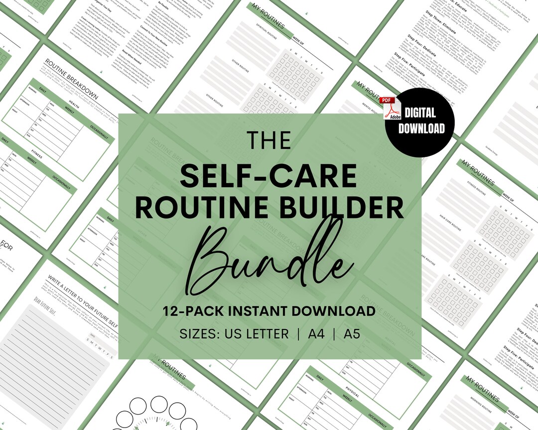 My Routine Builder Self-care Routine Builder Bundle, Self-care Printables, Self-care ...