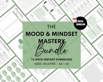 Mood and Mindset Mastery Bundle, Change Your Mindset, Mood Tracker, Transform Your Mindset, Mindset Transformation | INSTANT DOWNLOAD