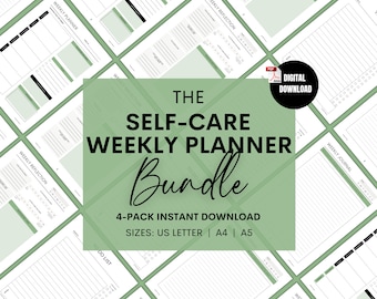 Self-Care Weekly Planner Bundle, Weekly Planner, Self-Care Printables, Self-Care Templates,  Self-Care Planner | INSTANT DOWNLOAD