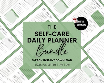 Self-Care Daily Planner Bundle, Self-Care Printables, Self-Care Planner, Self-Care Worksheets, Self-Care Bundle | INSTANT DOWNLOAD