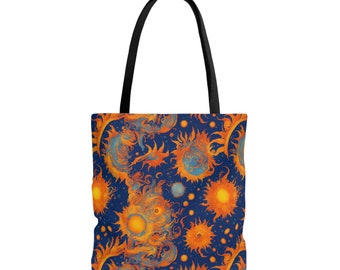 Sun Pattern Tote Bag, 3 sizes, Design 6