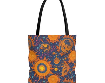 Sun Pattern Tote Bag, 3 sizes, Design 4