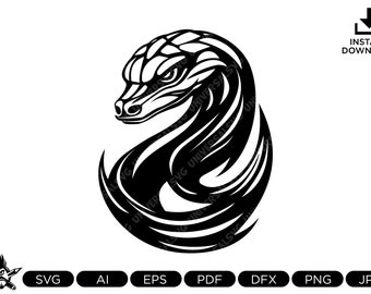 Snake SVG: Reptile Cut Files for Cricut, Silhouette (Digital Download)