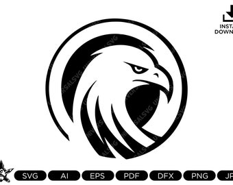 Águila SVG para máquinas de corte, Águila Svg, Archivos de corte de Águila Svg Cricut, Clipart, Descarga instantánea, Archivos SVG, Águila SVG, águila redonda