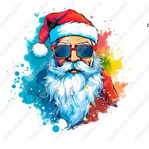 Santa Claus Portrait Clipart PNG, Watercolor Santa Graphic Design, for Junk Journals, Digital Prints, Sublimation, Scrapbooking, Craft Paper