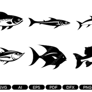 Fish svg, fish svg bundle, fish clipart, cutting files for cricut silhouette, Instant Digital Download, Svg Png Ai Eps Dxf Jpg Pdf