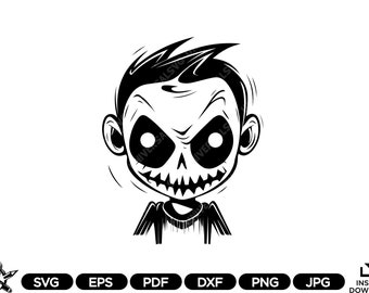 Zombie Kid SVG, Halloween Zombie Clipart, Cricut Cut File, Vector Design, Silhouette, PNG, Pdf, Eps, DXF, Instant download, Digital Download