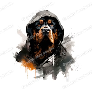 Rottweiler Clipart PNG, Sublimation Shirt, Rottweiler Printing, Dog Clipart, Transparent Background, DTG Printing, Instant Digital Download