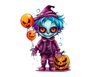 Zombie - Clown PNG, Halloween Clipart, Scary, Horror, Eergie Character Png, Zombie Sublimation, DTG Printing, Instant Download, Digital File