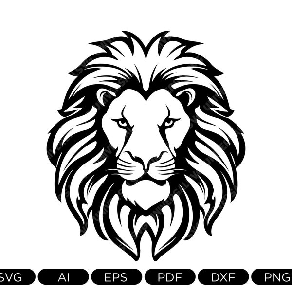 Lion svg, Animal SVG,  Lion Head, svg, png, dxf, jpeg, Digital Download, Cut File, Cricut, Silhouette, Glowforge, Png Dxf Eps Pdf Jpg AI