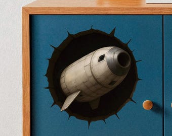 3D Space Wall Decals: Astronaut, Planets, Shuttle - Kids Room Decor